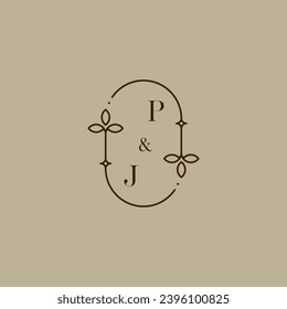 Erstmaliges Logo der PJ-Hochzeit in hochwertigem professionellem Design, das gut in allen Printmedien drucken kann