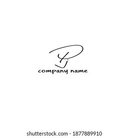 Pj white background handwritten logo