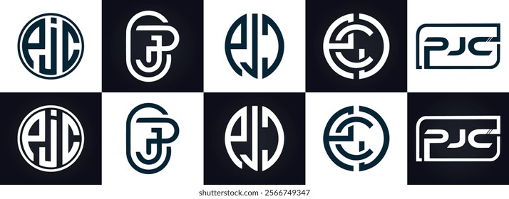 PJC logo. P J C design. White PJC letter. PJC, P J C letter logo design. P J C letter logo design 