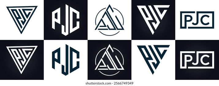 PJC logo. P J C design. White PJC letter. PJC, P J C letter logo design. P J C letter logo design 