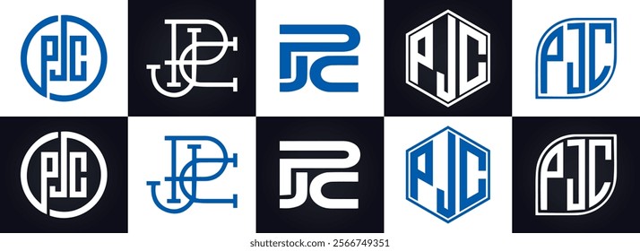 PJC logo. P J C design. White PJC letter. PJC, P J C letter logo design. P J C letter logo design 