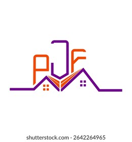 PJF Real State logo design, PJF logotipo simples e moderno. PJF design de alfabeto luxuoso  