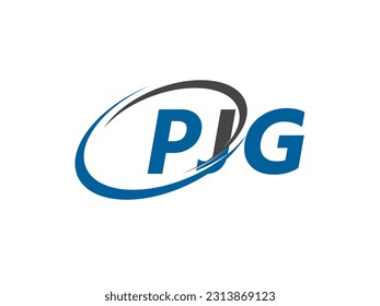 Letra PJG diseño creativo elegante del logo de swoosh