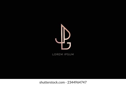 pjg logo moden minimalist letter with style design, jpg letter line style design illustration, jg logo