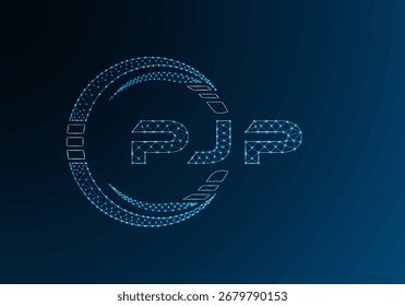 PJP low poly letter logo vector design. PJP lower poly logo design. Low poly logo.