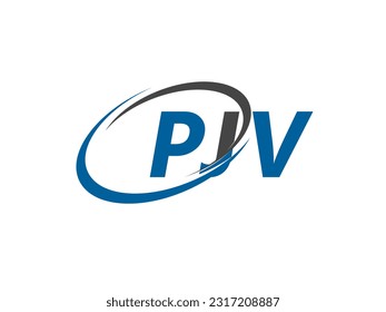 PJV letter creative modern elegant swoosh logo design