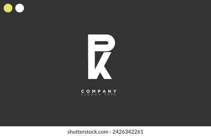  PK Alphabet Buchstaben Initialen Monogramm Logo KP, P und K
