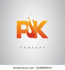 PK Creative Fire Letter Diseño de Logo
