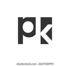 PK creative geometric initial based modern and minimal logo. Letter p k trendy fonts. Universal professional elegant techno vector design.