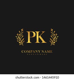 PK Initial beauty floral logo template