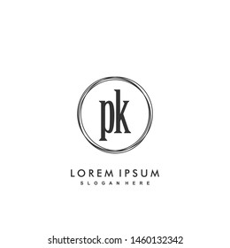 PK Initial beauty monogram logo vector