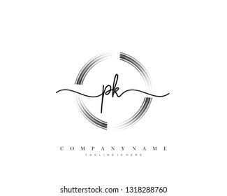 PK initial handwriting logo template vector