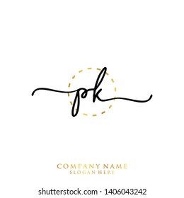 PK Initial handwriting logo template