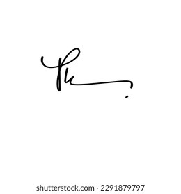 Pk Initial Handwriting Signature Logo Vector