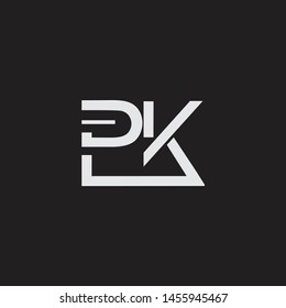 PK initial logo Capital Letters black background
