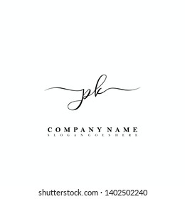 PK Initial luxury handwriting logo vector