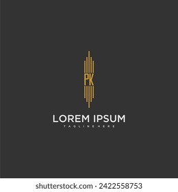 PK initial monogram business logo