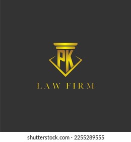 PK initial monogram logo for lawfirm with creative polygon design
