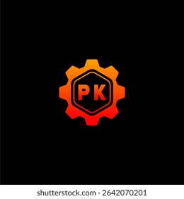 PK Initials Tech Logo Vector Art Icons and Graphics