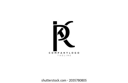 PK, KP, Abstract initial monogram letter alphabet logo design