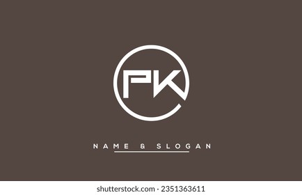 PK,  KP  Abstract  Letters  Logo  Monogram