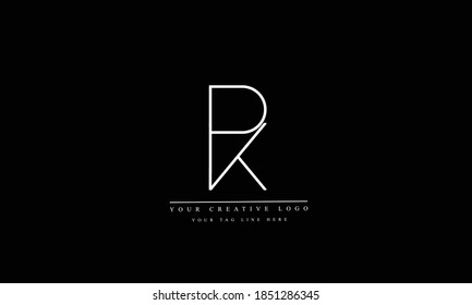 Plantilla de monograma del logotipo del vector abstracto PK