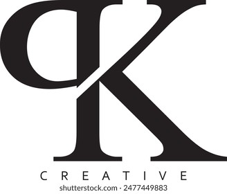 PK or KP letter modern logo design