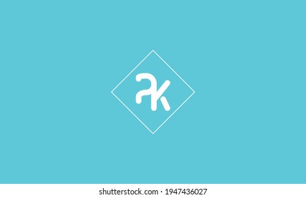 PK Letter Logo-Design mit einfachem Stil