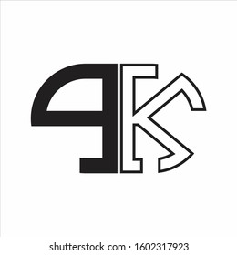 PK Letter logo monogram with oval shape negative space design template white background