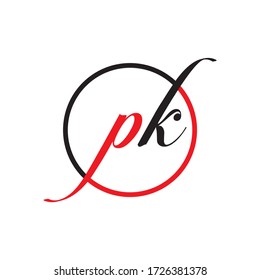 diseño vectorial de logotipo de letra pk