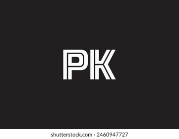 PK Logo Design, Creative Professional Trendy Letter PK Logo Design in Black and White Color
