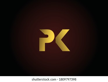 PK Logo monogram in gold color