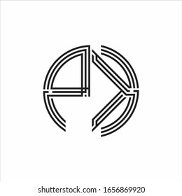 PK Logo monogram triple ribbon style line design template isolated on white background