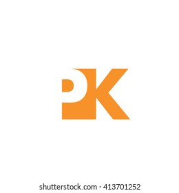 PK Logo. Vector Graphic Branding Letter Element. White Background