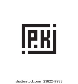 PK minimalist geometric symbol logo in high quality professional design that will print well across any print media
