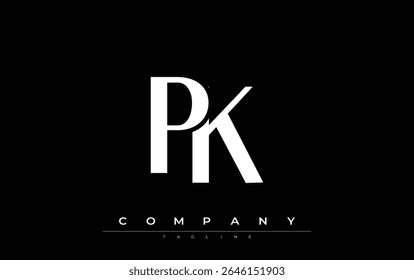 PK Modern Initials Diseño de Logo. Logotipo de marca con iniciales estilizadas que muestran un diseño atrevido y una estética moderna. Ideal para la marca profesional de negocios o proyectos creativos que se centran en minimalista