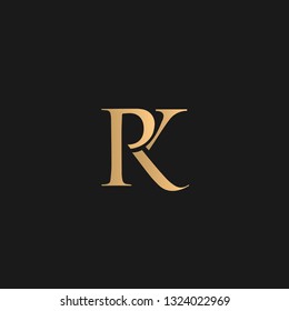 PK, PRK, KP logo vector. Golden initial logo on black background