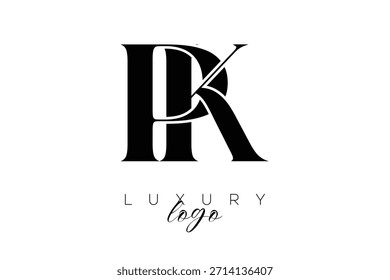 PK Serif Letter Monogram Typography Logo for Elegant Premium Branding Identity