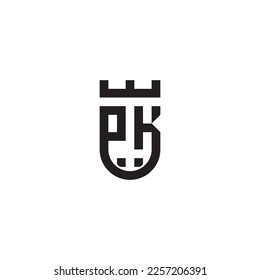 PK shield concept retro logo in high quality professional design that will print well across any print media