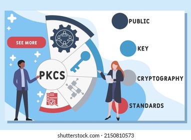 PKCS - Public Key Cryptography Standards acronym. business concept background. vector illustration concept with keywords and icons. lettering illustration with icons for web banner, flyer, landing pag