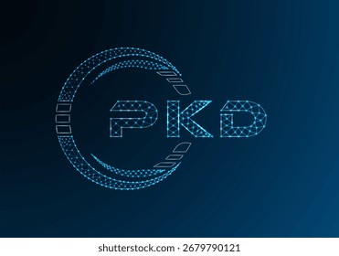 Diseño de Vector de logotipo de letra polivinílica baja PKD. Diseño de logotipo de poliéster inferior PKD. Logotipo de poliéster bajo.
