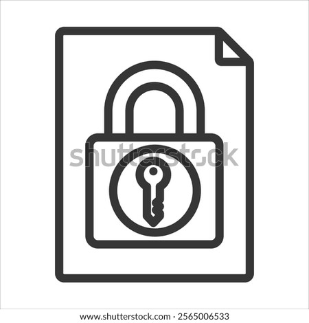 PKI Public Key Information Outline Icon Vector Illustration