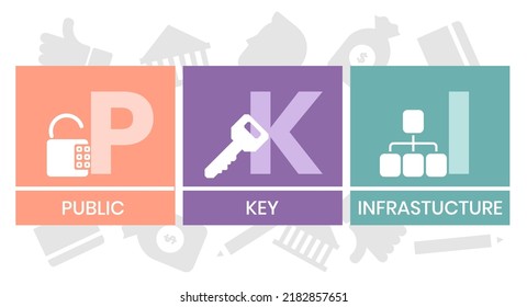 Pki Public Key Infrastructure Acronym Business Stock Vector (Royalty ...