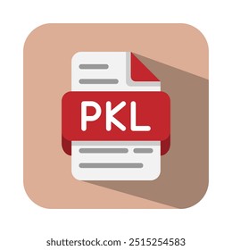 Pkl file document database flat icons. type, extension, symbol icon. Can be used for websites, UI and mobile apps.