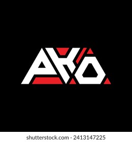 Diseño del logotipo de la letra del triángulo PKO con forma de triángulo. Monograma de diseño del logotipo del triángulo PKO. Plantilla de logotipo vectorial de triángulo PKO con color rojo. Logo triangular de PKO Diseño sencillo, elegante y lujoso.
