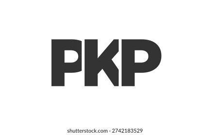 PKP logo design template with strong and modern bold text. Initial based vector logotype featuring simple and minimal typography. Trendy company identity ideal for businesses brand presence.