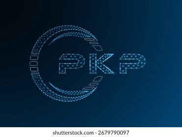 PKP Logo-Vektordesign mit Low-Poly-Buchstaben. PKP Logodesign mit niedrigem Poly. Low-Poly-Logo