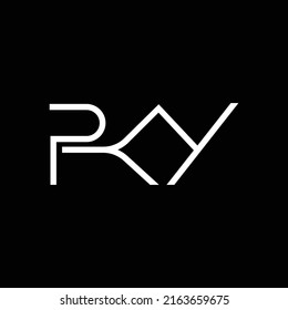 PKY monogram vector logo. Three letters combined logo. Logo made from thin line art.
