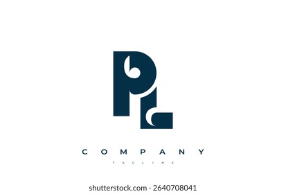PL Abstract Geometric Logo Design. Modern and elegant logo design with simplistic typography elements, showcasing branding excellence.
