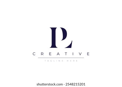 PL abstract minimalist letters Logo Monogram. It is a minimalist logo, this logo is made by combining two letters